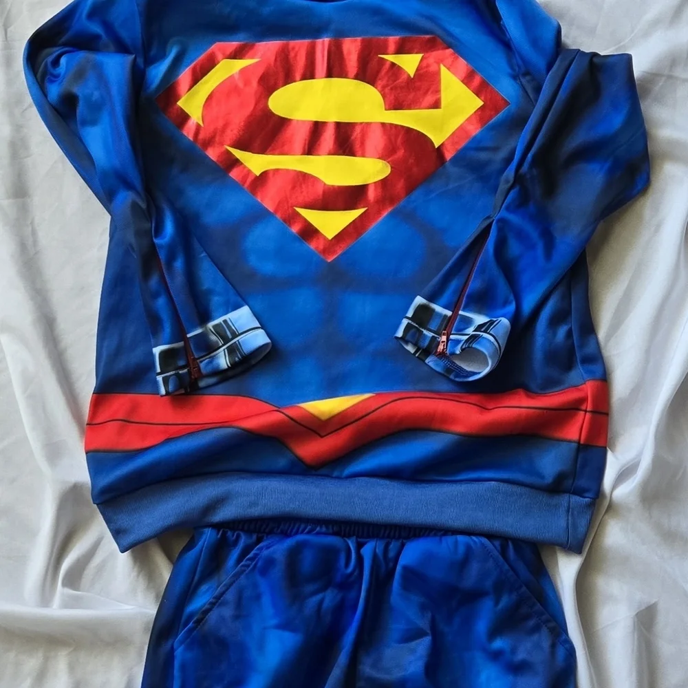 Rubie's Blue and Red Superman Any Day Hero's  Kids Costume Or Dress Up Size Med.
